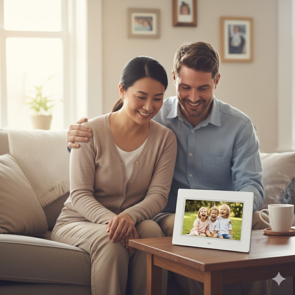 Digital Photo Frame with Remote Control - HD Display for Photos, Music & Video