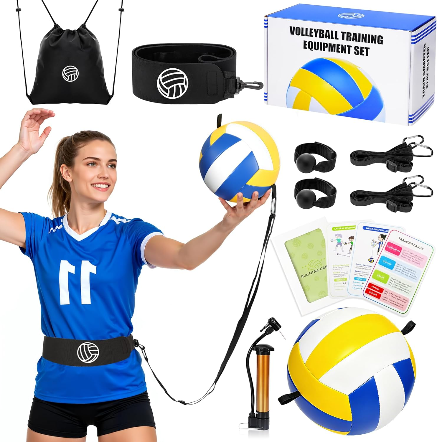 Kit de entrenamiento de voleibol: kit completo de ayuda para principiantes y atletas