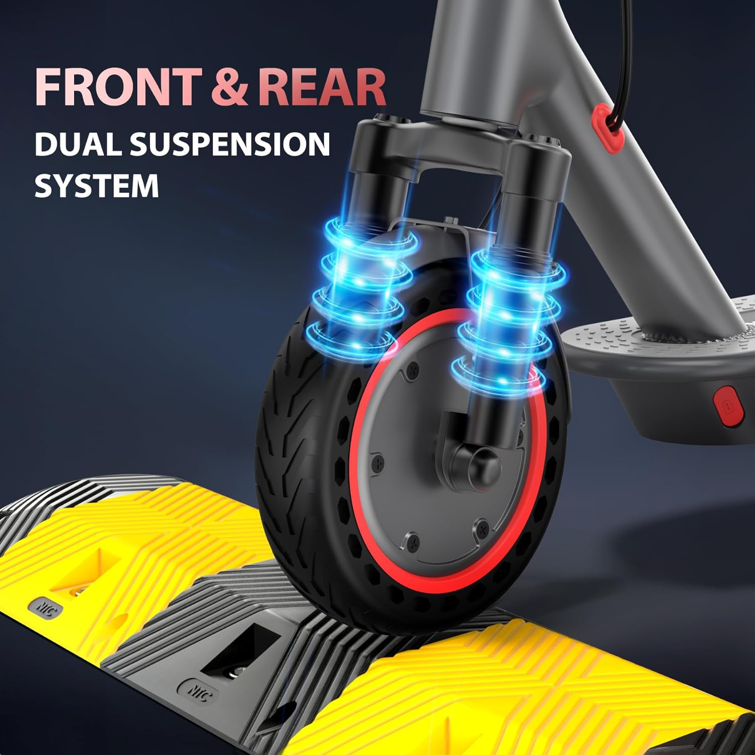 MAXSHOT Electric Scooter for Adults, 8.5/10/14" Tires, 19/22Mph, 350W/500W Motor, 21-28 Miles Range, Folding E-Scooter with Dual Suspension