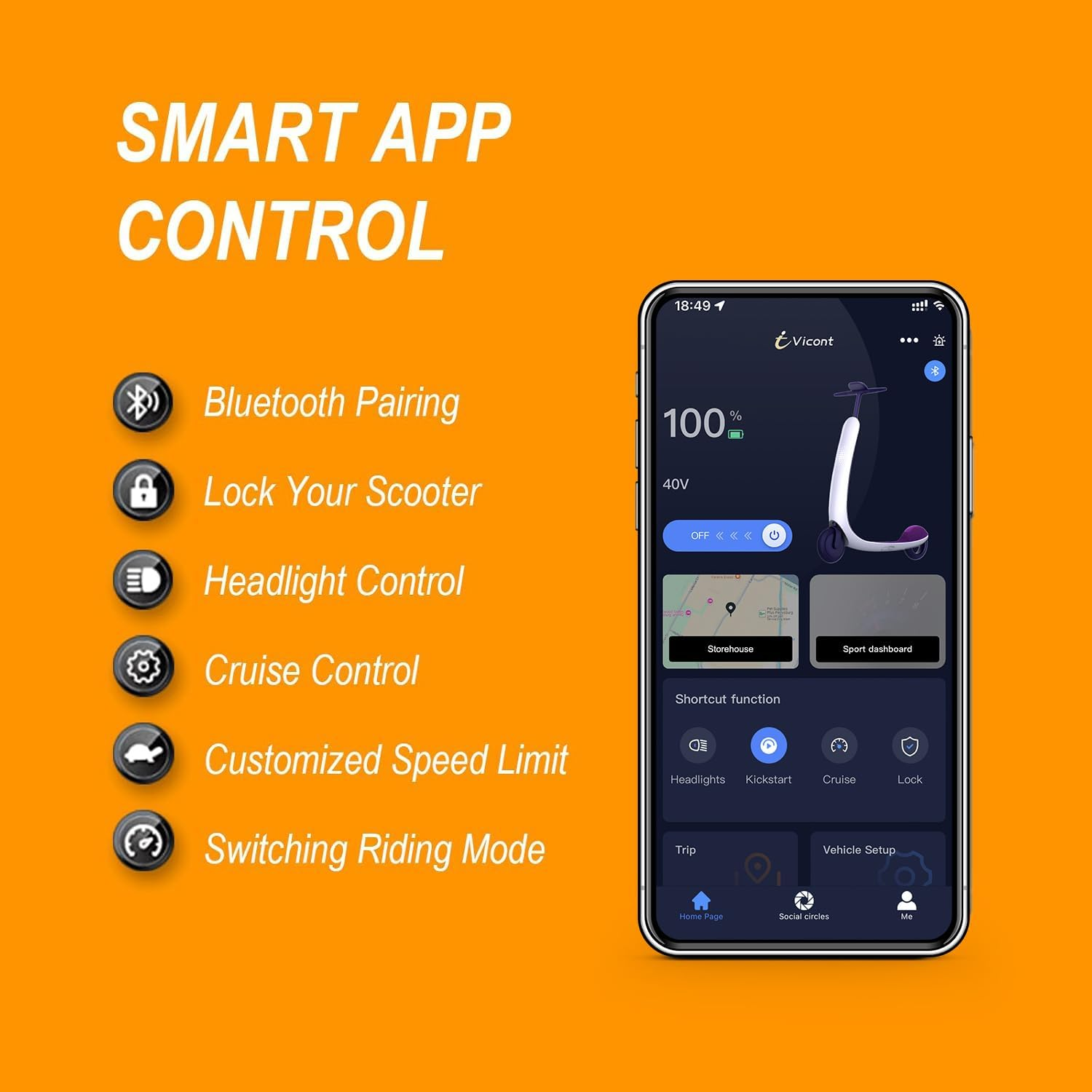 NAVIC T5 Electric Scooter for Adults - 27 Mile Range, 22 MPH, 500W Motor, Dual Suspension