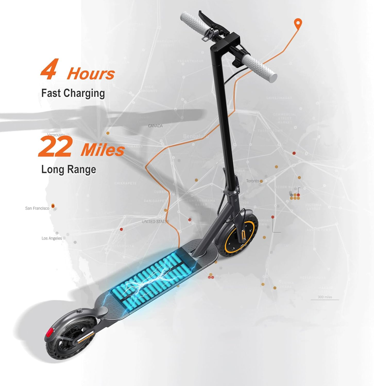 NAVIC T5 Electric Scooter for Adults - 27 Mile Range, 22 MPH, 500W Motor, Dual Suspension