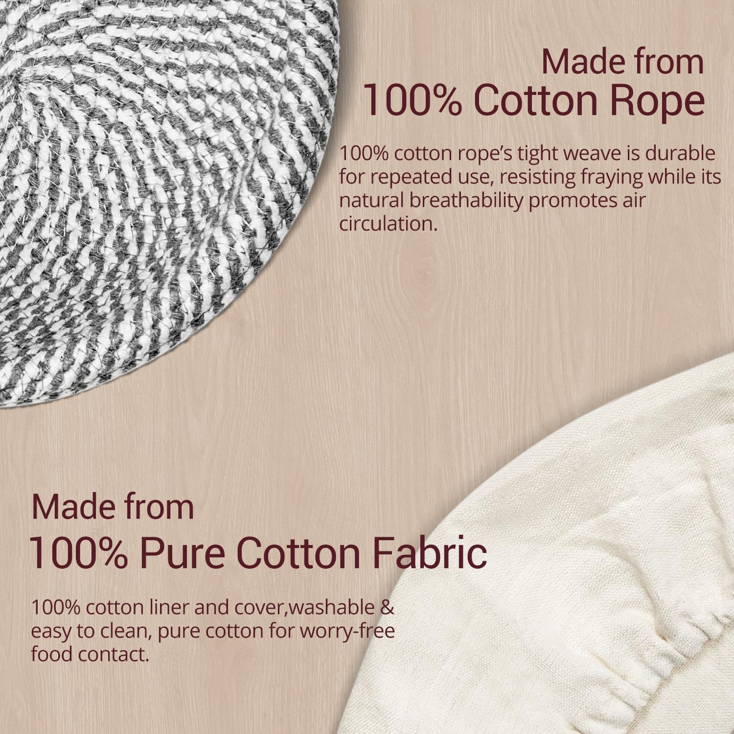 Sourdough Bread Proofing Basket Set - 9" Round & 10" Oval with Liners