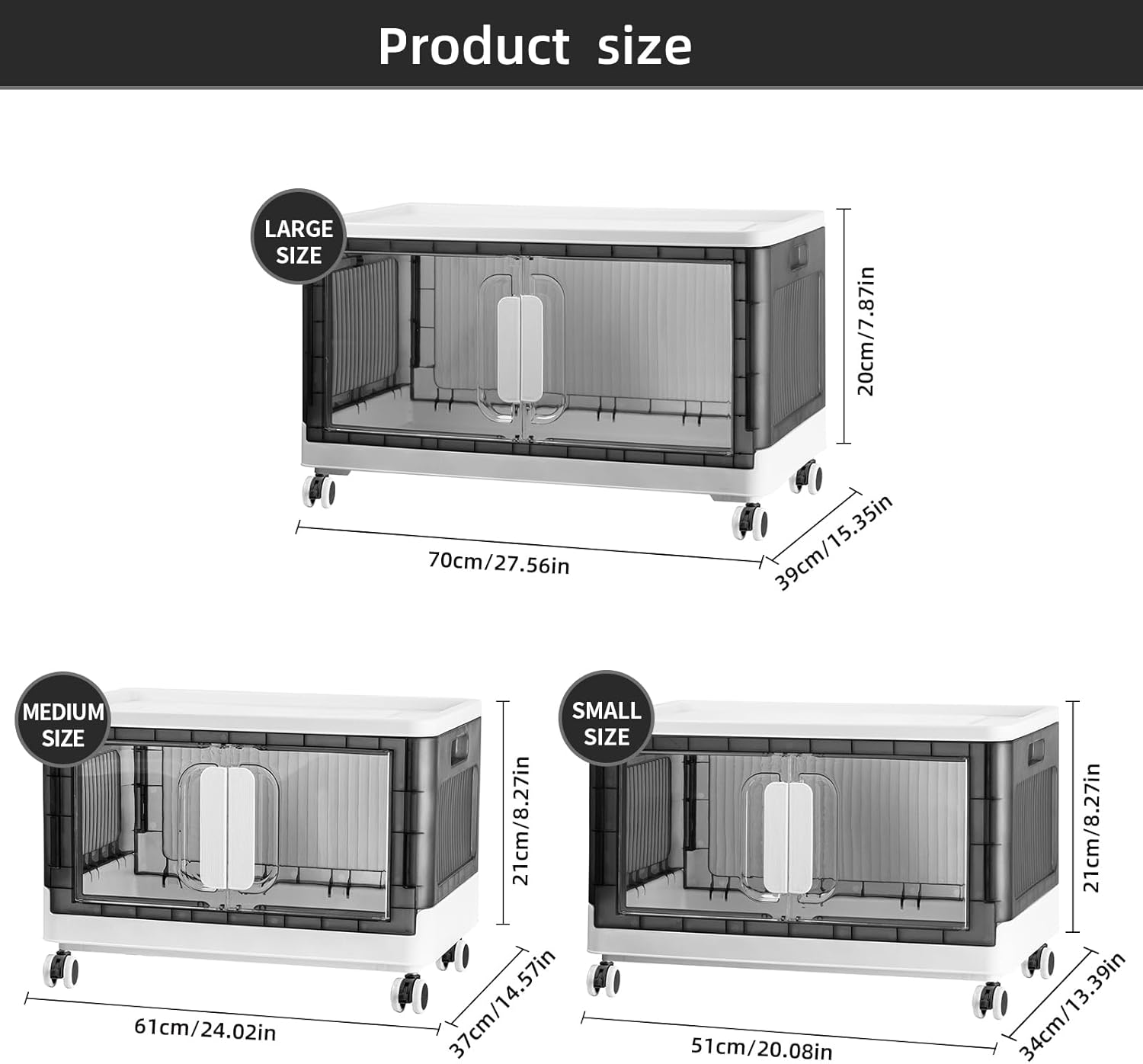 This heavy-duty plastic storage bin combines practical design with quiet operation