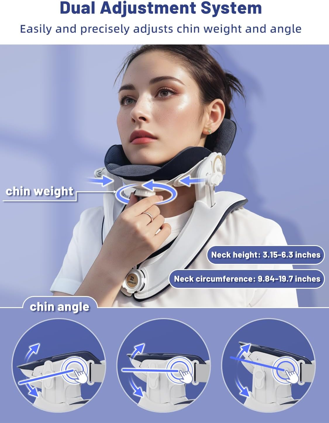 Cervical Traction Device for Neck Pain Relief - Adjustable Neck Stretcher for Home Use