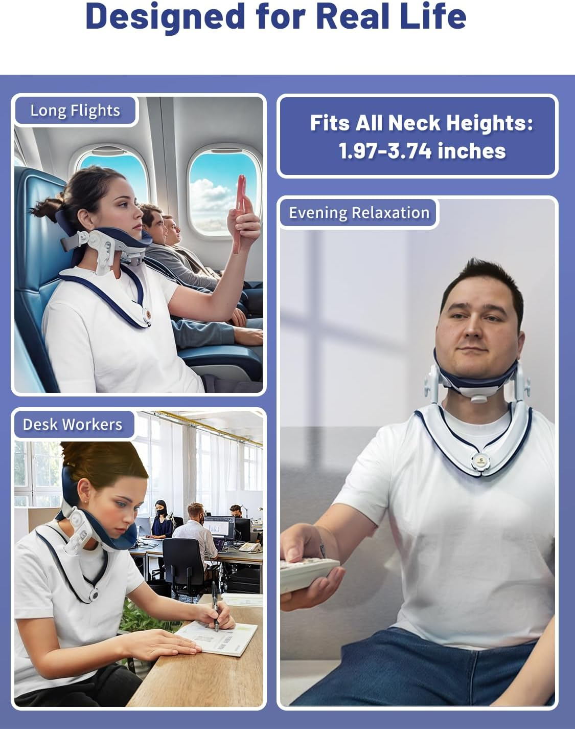 Cervical Traction Device for Neck Pain Relief - Adjustable Neck Stretcher for Home Use