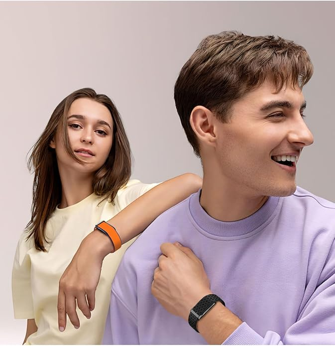 Smartwatch with Orange Band - Fitness Tracker & Health Monitor for iOS & Android