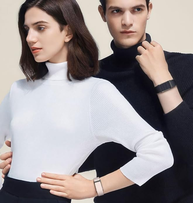 Smartwatch with Orange Band - Fitness Tracker & Health Monitor for iOS & Android