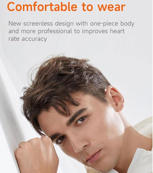 Smartwatch with Orange Band - Fitness Tracker & Health Monitor for iOS & Android