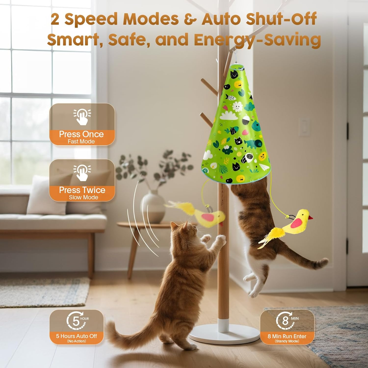 Interactive Cat Toy with Tunnel & Automatic Flying Bird Wand - USB Rechargeable