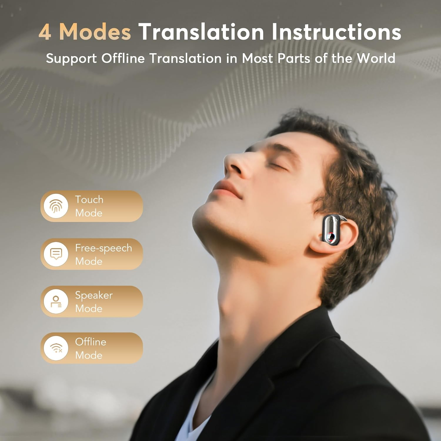 AI Translation Earbuds - Real-Time 168 Language Translator with Bluetooth 5.4