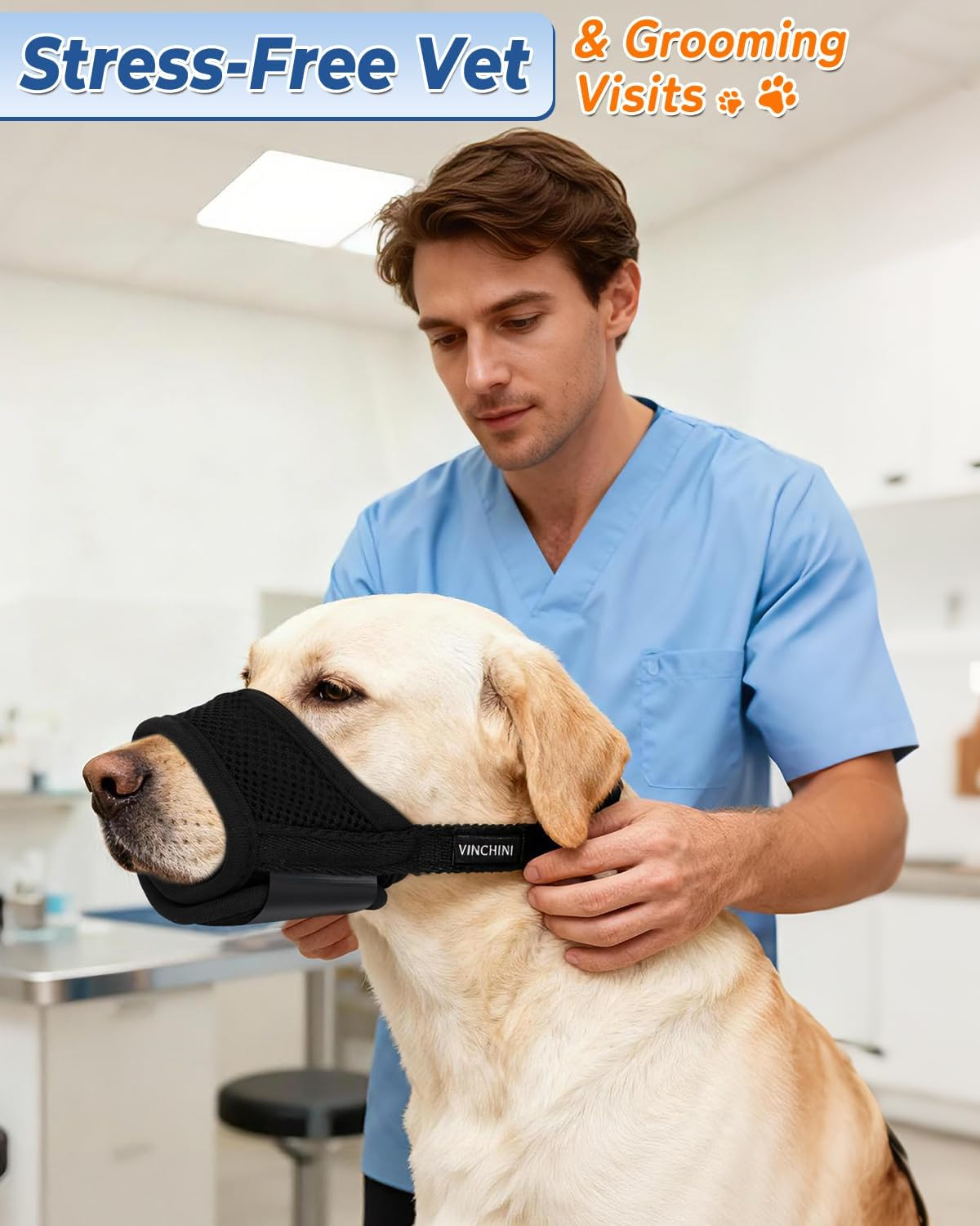 Dog Muzzle for Safety & Behavior Management - Breathable Comfort Fit with Adjustable Straps