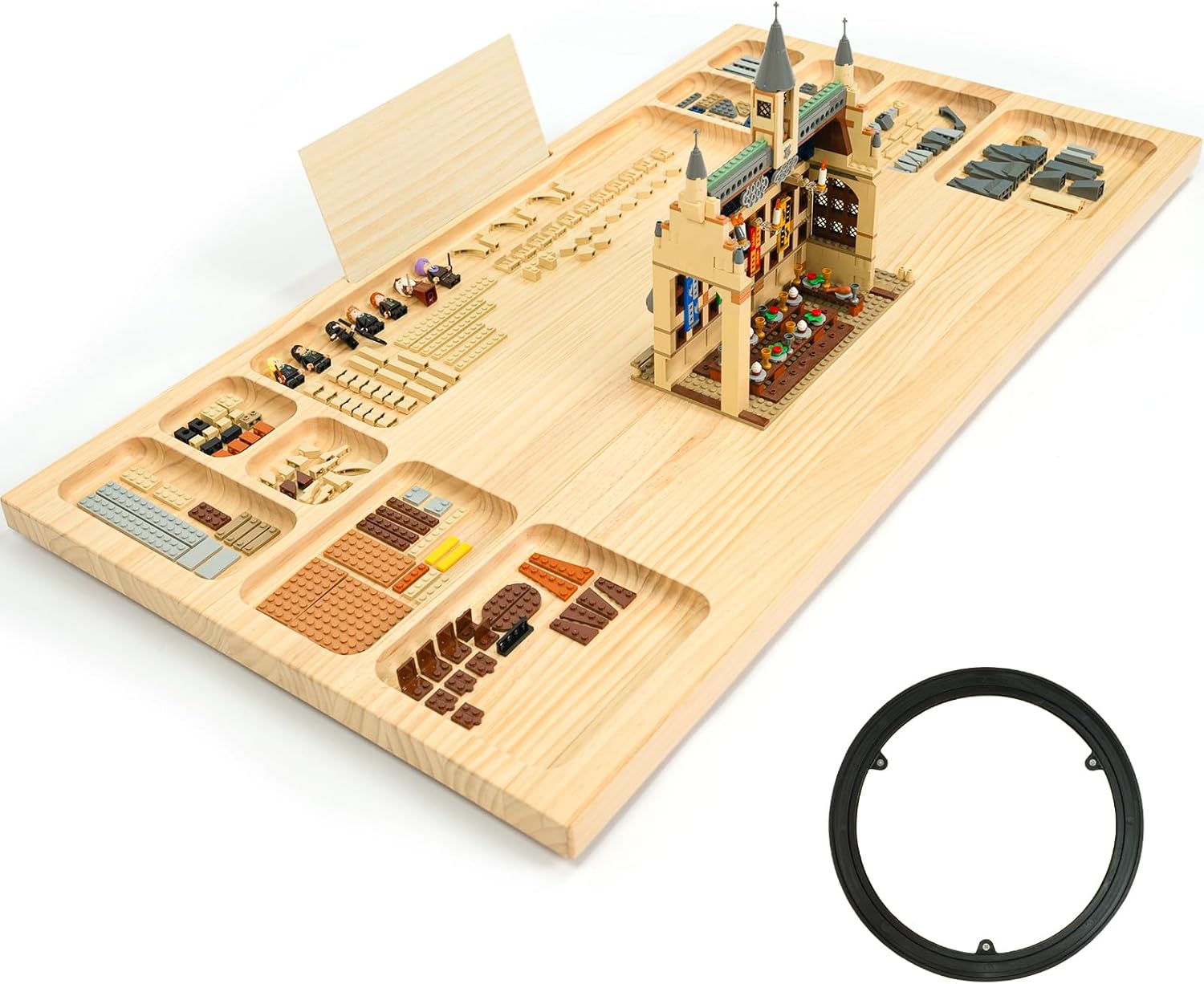 WOOD CITY Baseplate Table - Building Block Activity Table with Storage for Kids & Adults