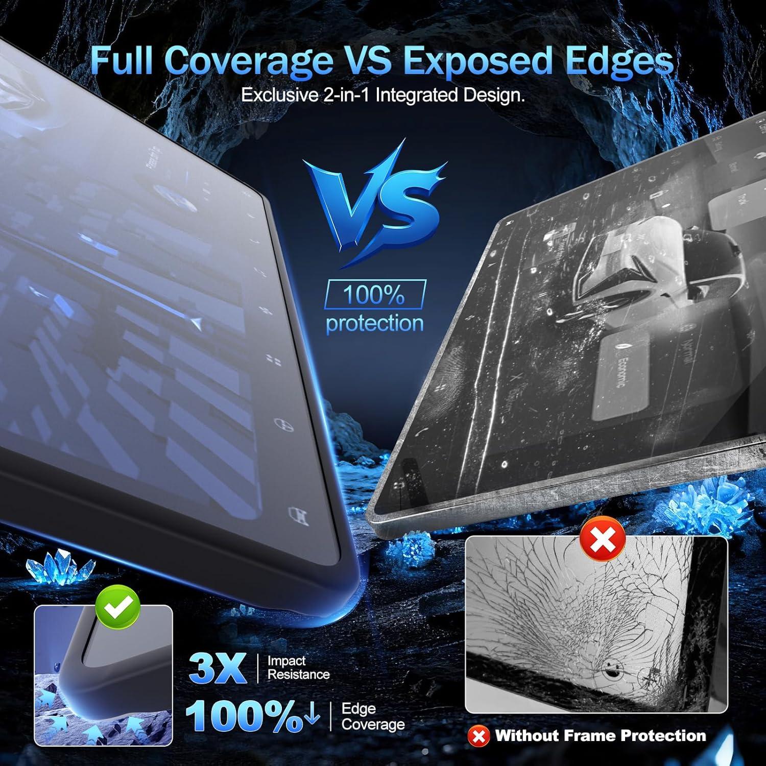 Tesla Screen Protector for Model Y Juniper & Model 3 Highland - 9H Tempered Glass 15.4" Display Protector 2024-2026