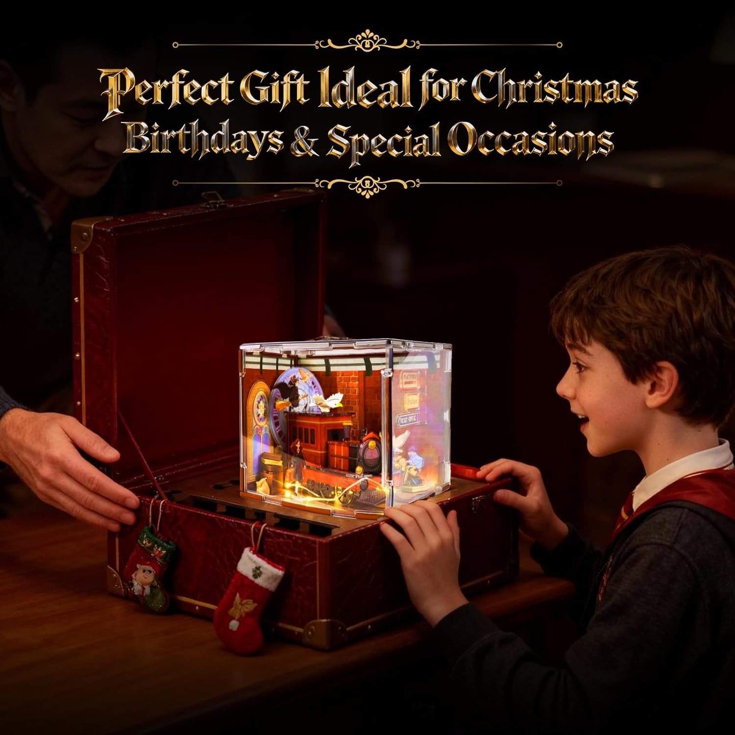 Magic Station 3D Puzzle - LED Light-Up Acrylic Train Station Model for Kids & Adults Ages 8+