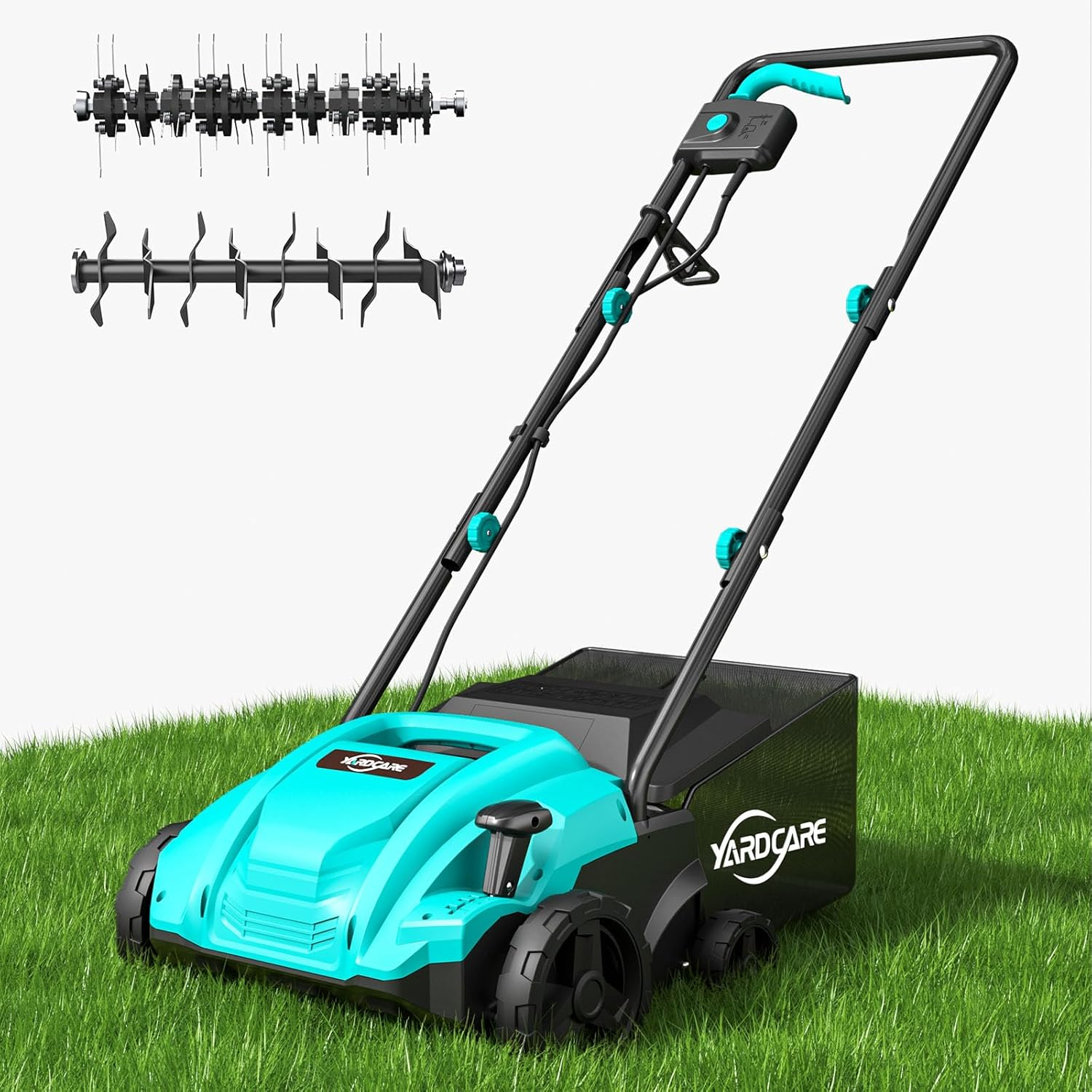 13-Inch Electric Dethatcher and Scarifier - 2-in-1 Lawn Care Tool for Healthier Grass