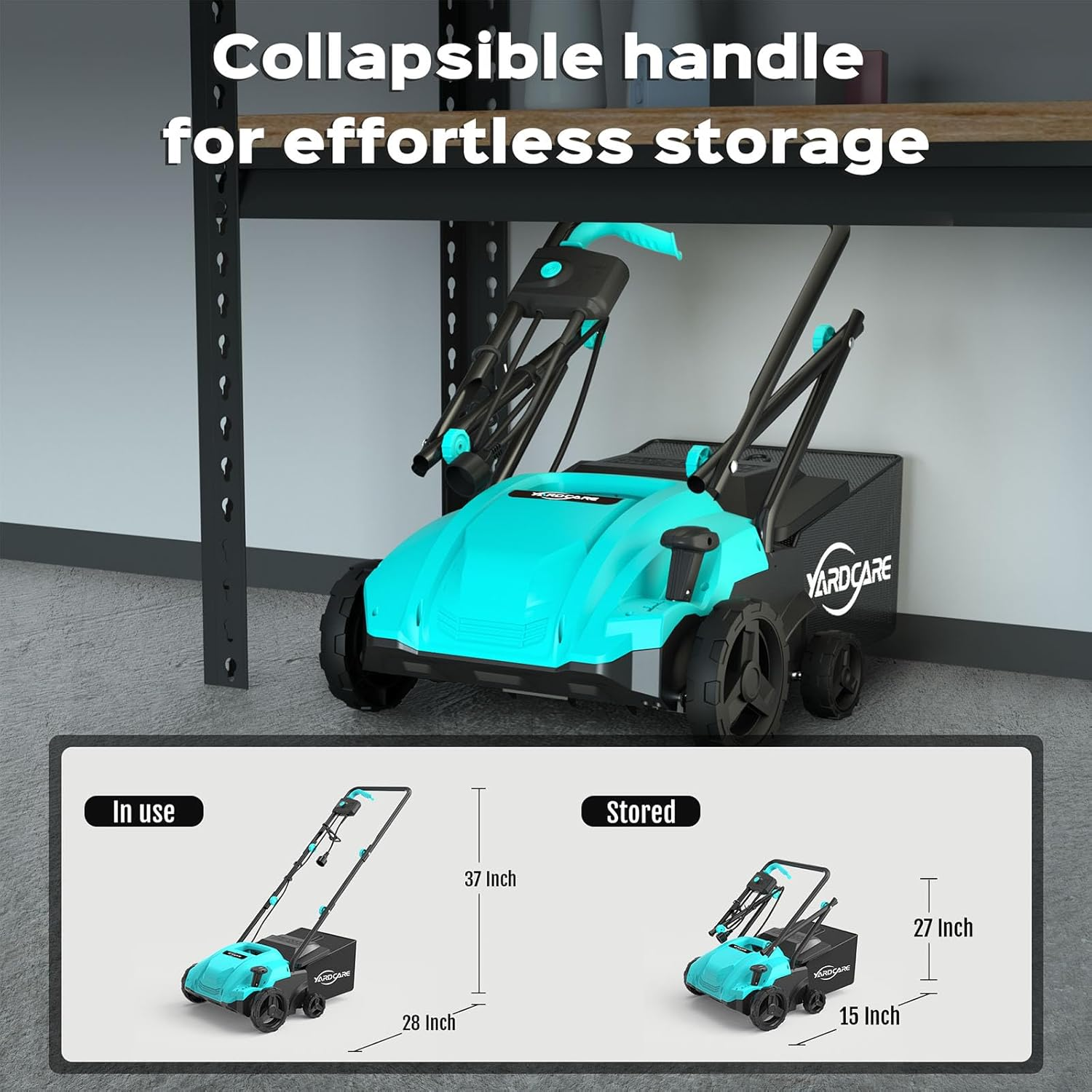 13-Inch Electric Dethatcher and Scarifier - 2-in-1 Lawn Care Tool for Healthier Grass