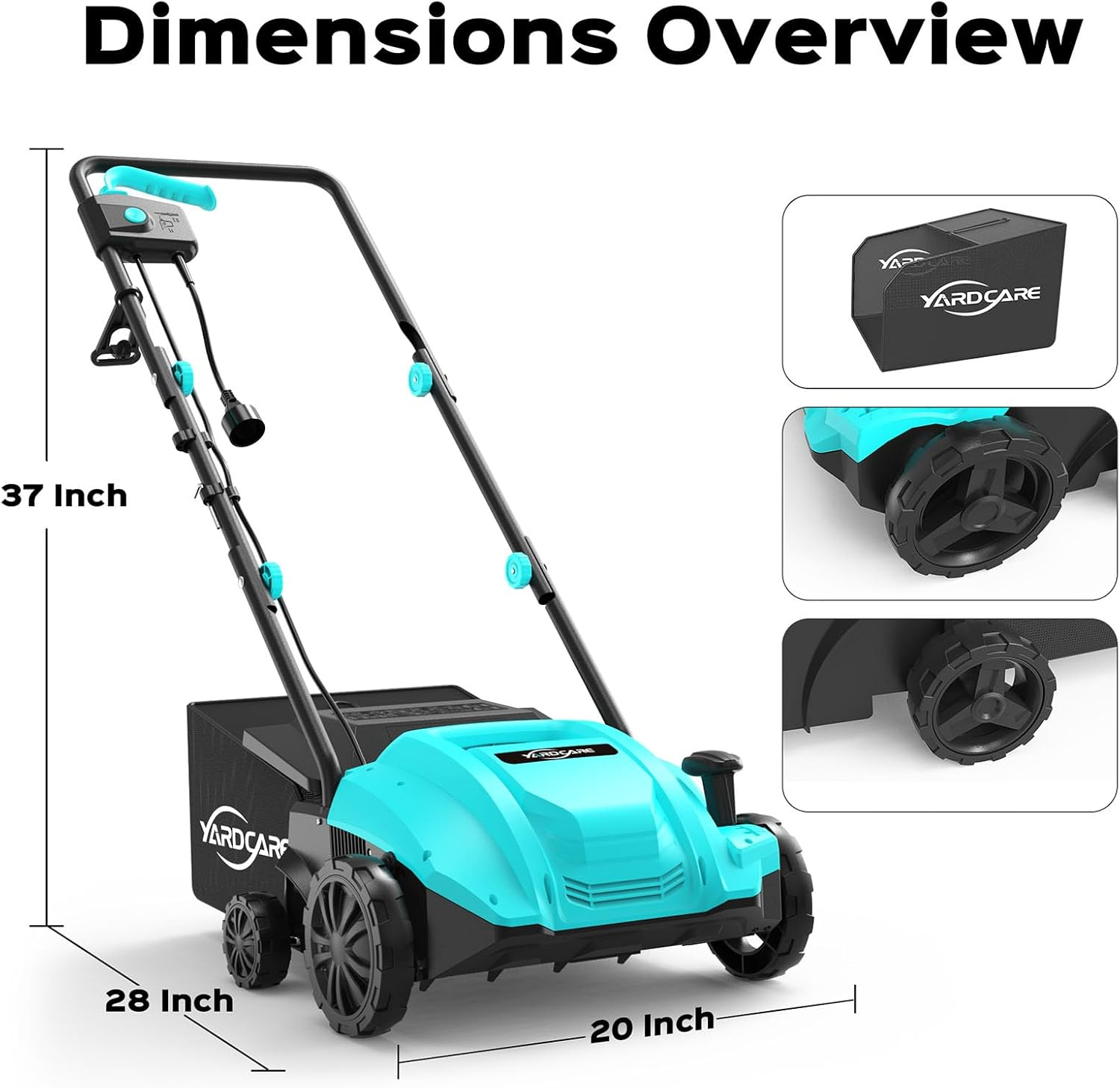 13-Inch Electric Dethatcher and Scarifier - 2-in-1 Lawn Care Tool for Healthier Grass