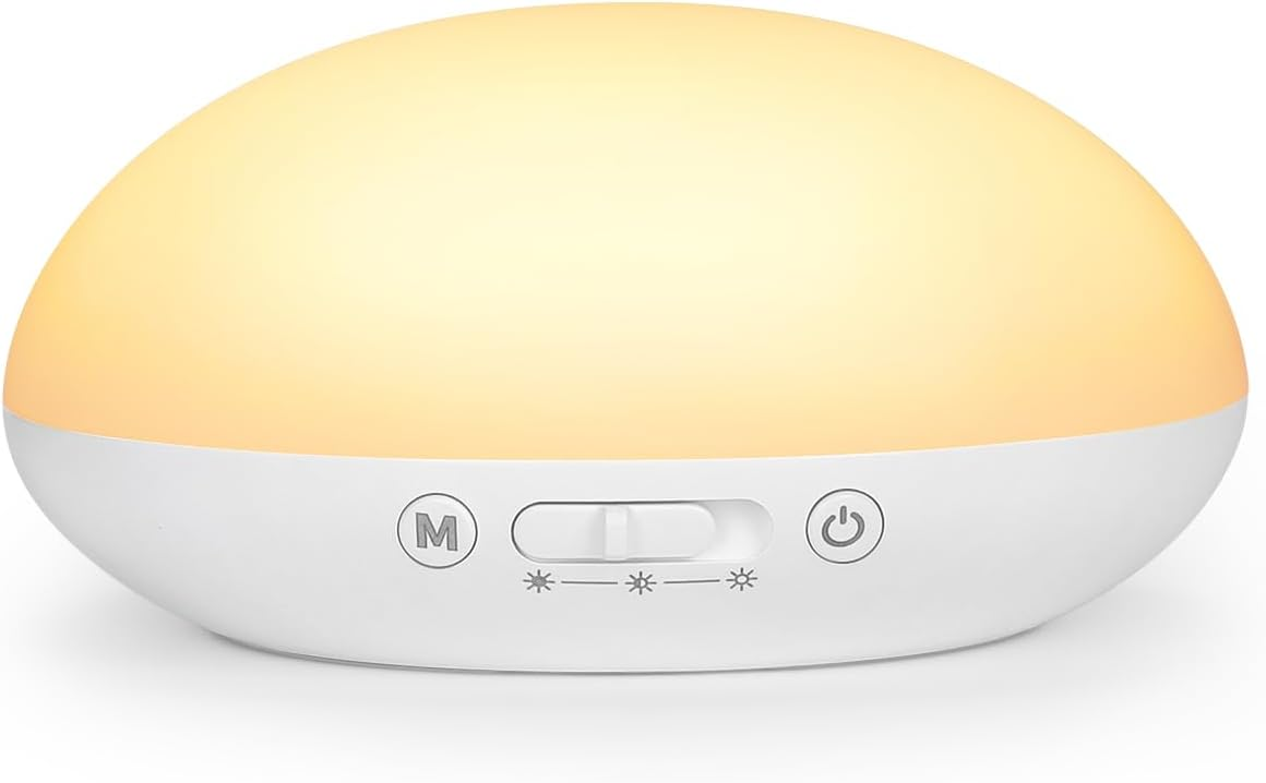 Baby Night Light for Nursery - Portable Rechargeable LED Nightlight with Timer, Dimmable Soft Glow for Feeding and Diaper Changes