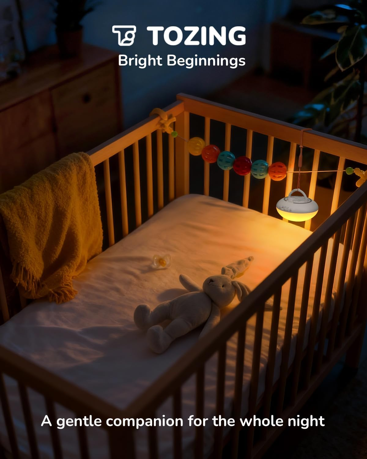 Baby Night Light for Nursery - Portable Rechargeable LED Nightlight with Timer, Dimmable Soft Glow for Feeding and Diaper Changes
