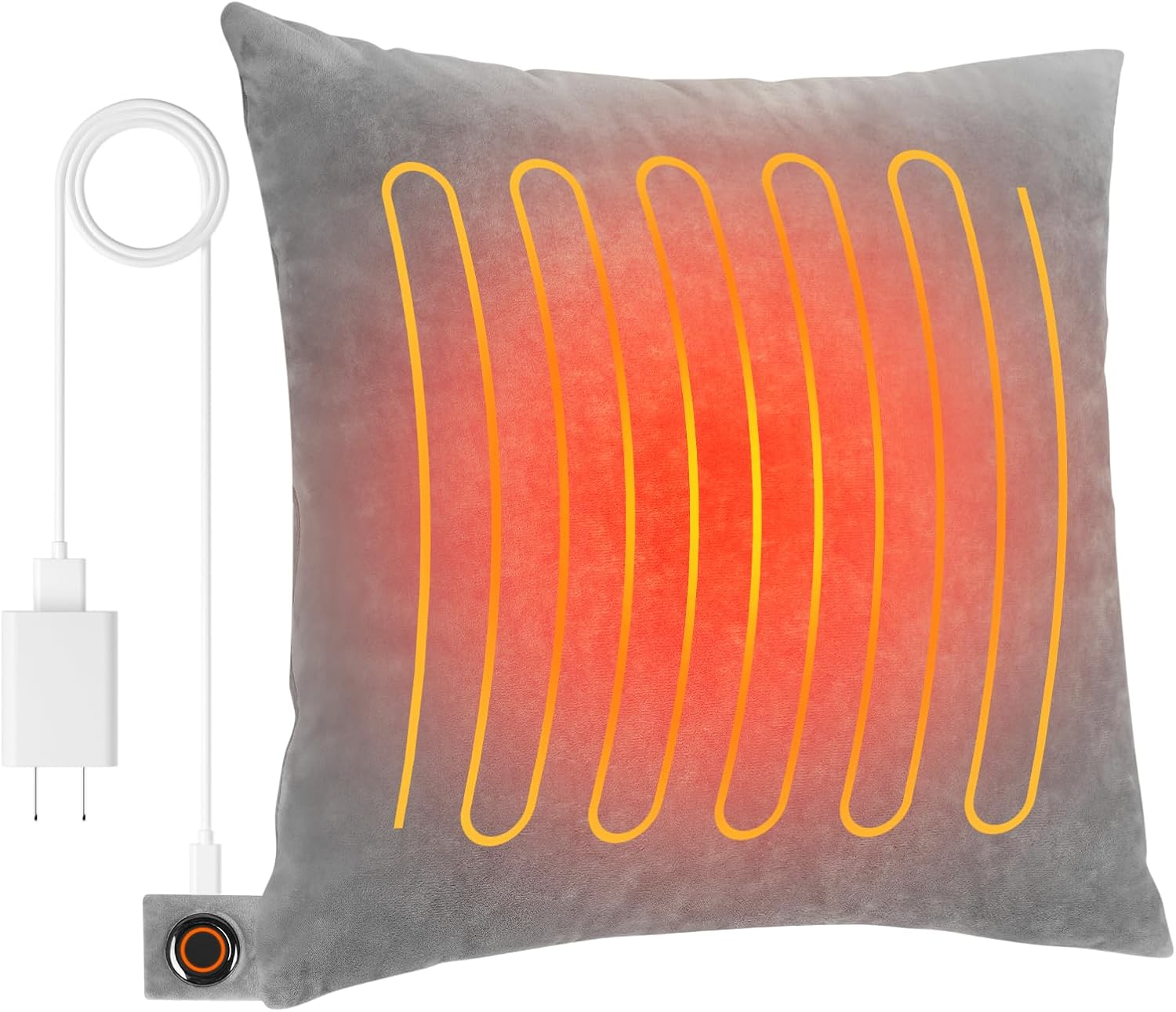 Heated Lumbar Support Pillow - USB Powered Heating Pad for Back Pain Relief, Office Chair & Period Cramps
