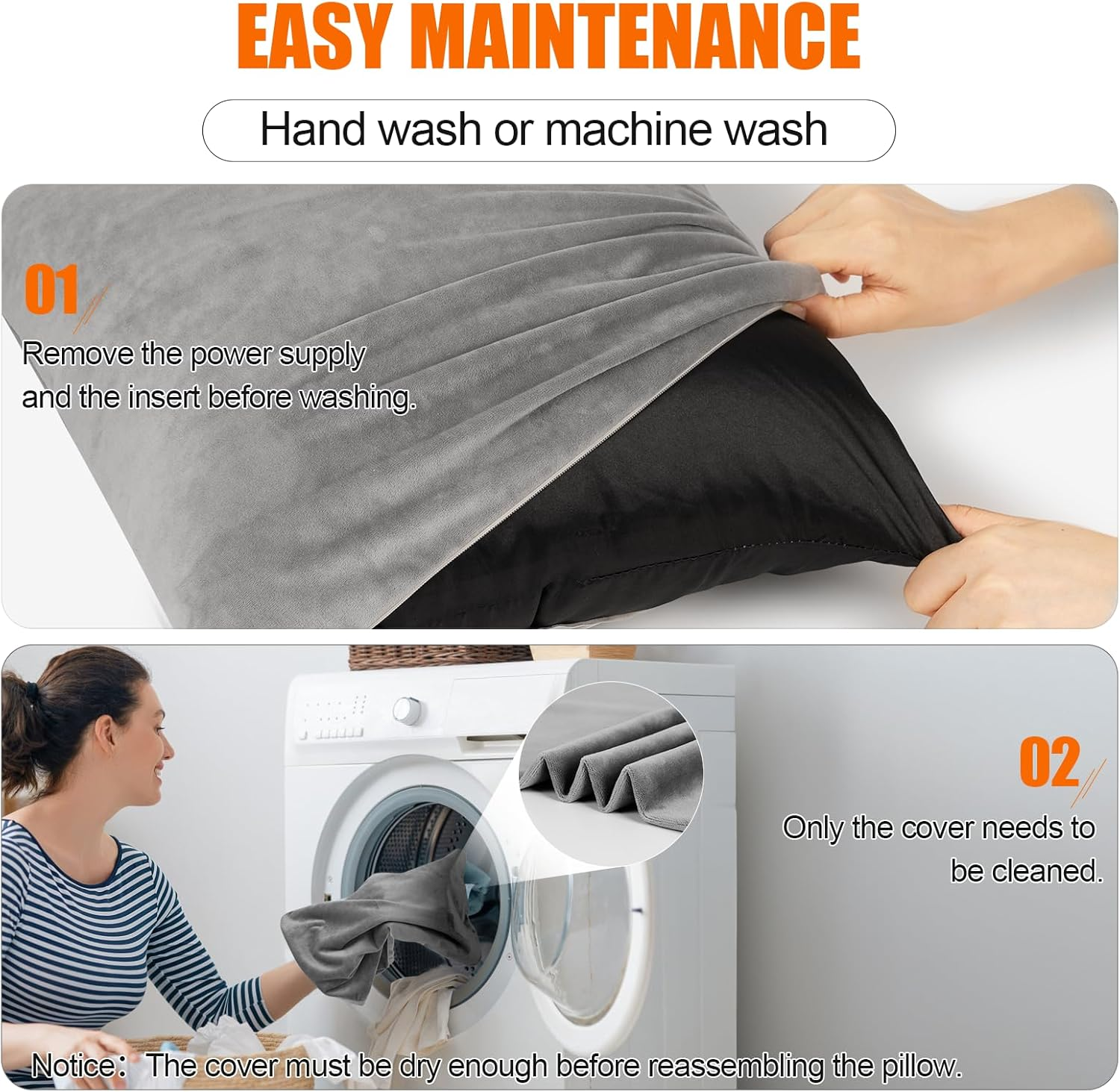 Heated Lumbar Support Pillow - USB Powered Heating Pad for Back Pain Relief, Office Chair & Period Cramps