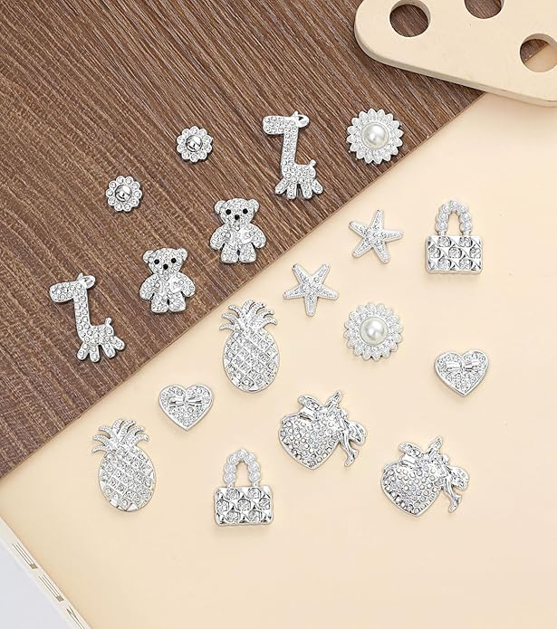 Sparkling Shoe Charms for Women - Bling Jewelry Accessories for Clogs, Sandals & Casual Shoes | Personalized Girly Decorative Charms