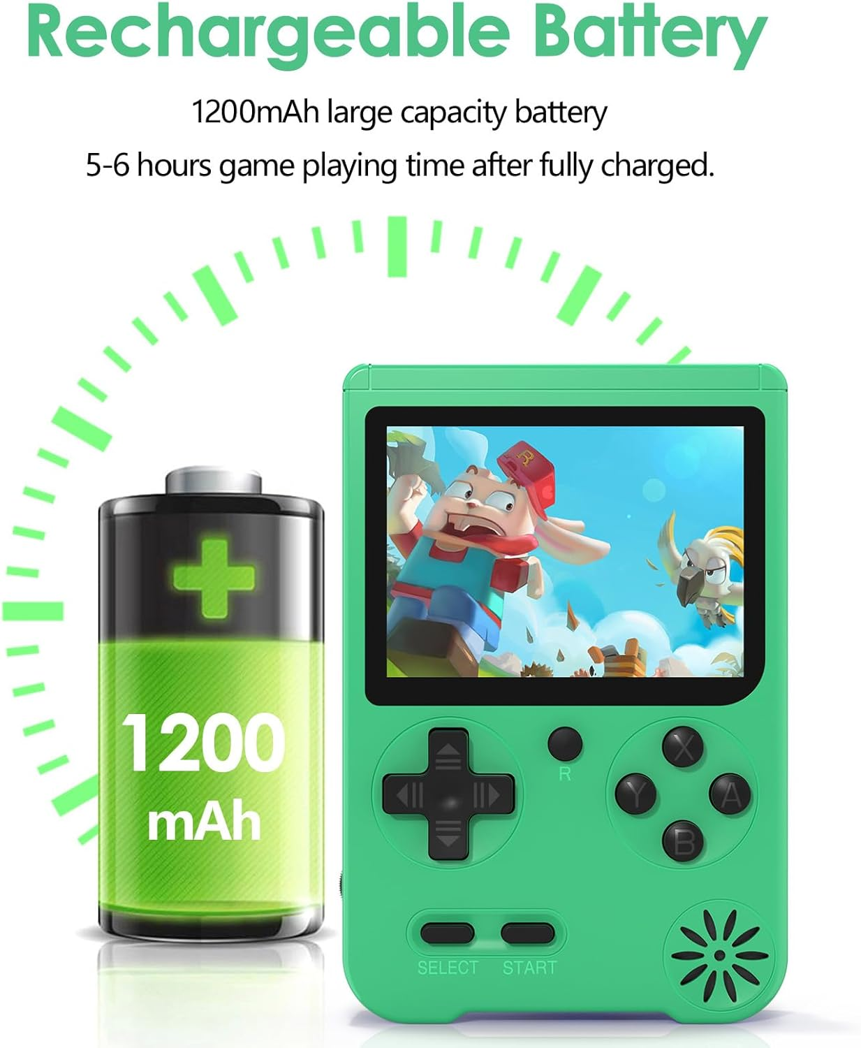 Handheld FC Game Console with 500 Classic Games - 3.0 Inch LED Display, Rechargeable Battery | Portable Retro Arcade Gaming System for Kids & Adults