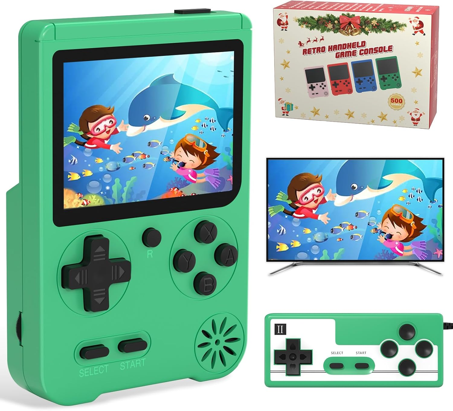 Handheld FC Game Console with 500 Classic Games - 3.0 Inch LED Display, Rechargeable Battery | Portable Retro Arcade Gaming System for Kids & Adults