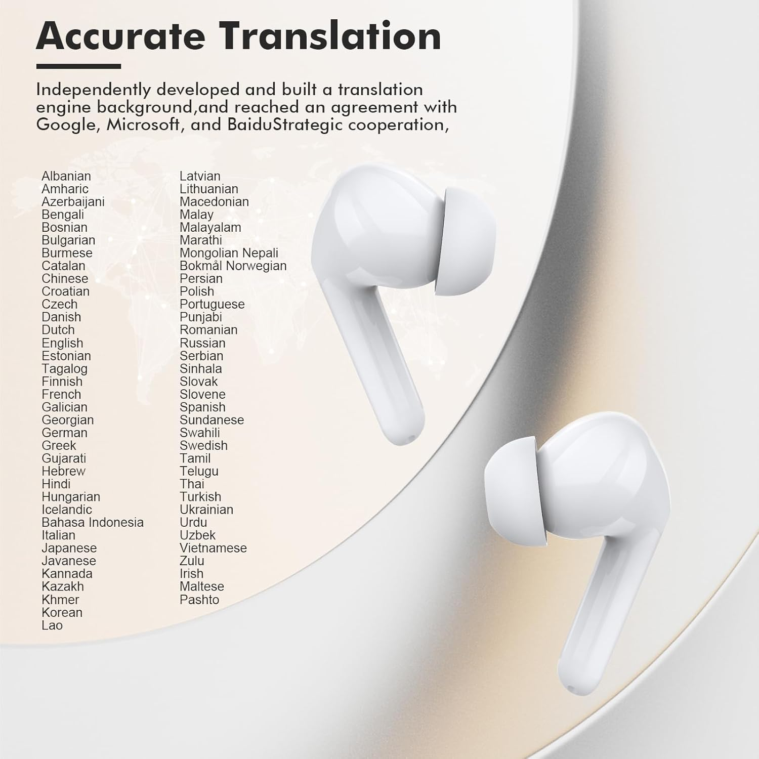 AI Translation Earbuds - Real-Time 144 Language Translator Device with 2-Way Instant Translation