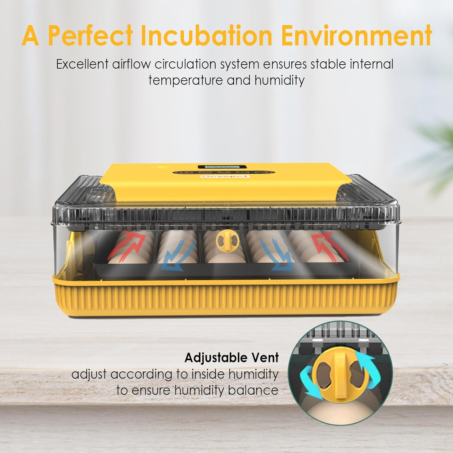 Digital Egg Incubator - Automatic Egg Turner with LED Display, Temperature & Humidity Control for 25 Chicken Eggs