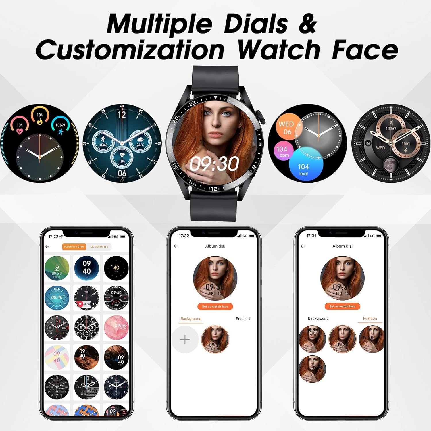 Smart Watch for Men 1.32" - Dial/Receive Calls, 20 Sports Modes, IP67 Waterproof Fitness Tracker with Heart Rate & Sleep Monitor for Android & iOS