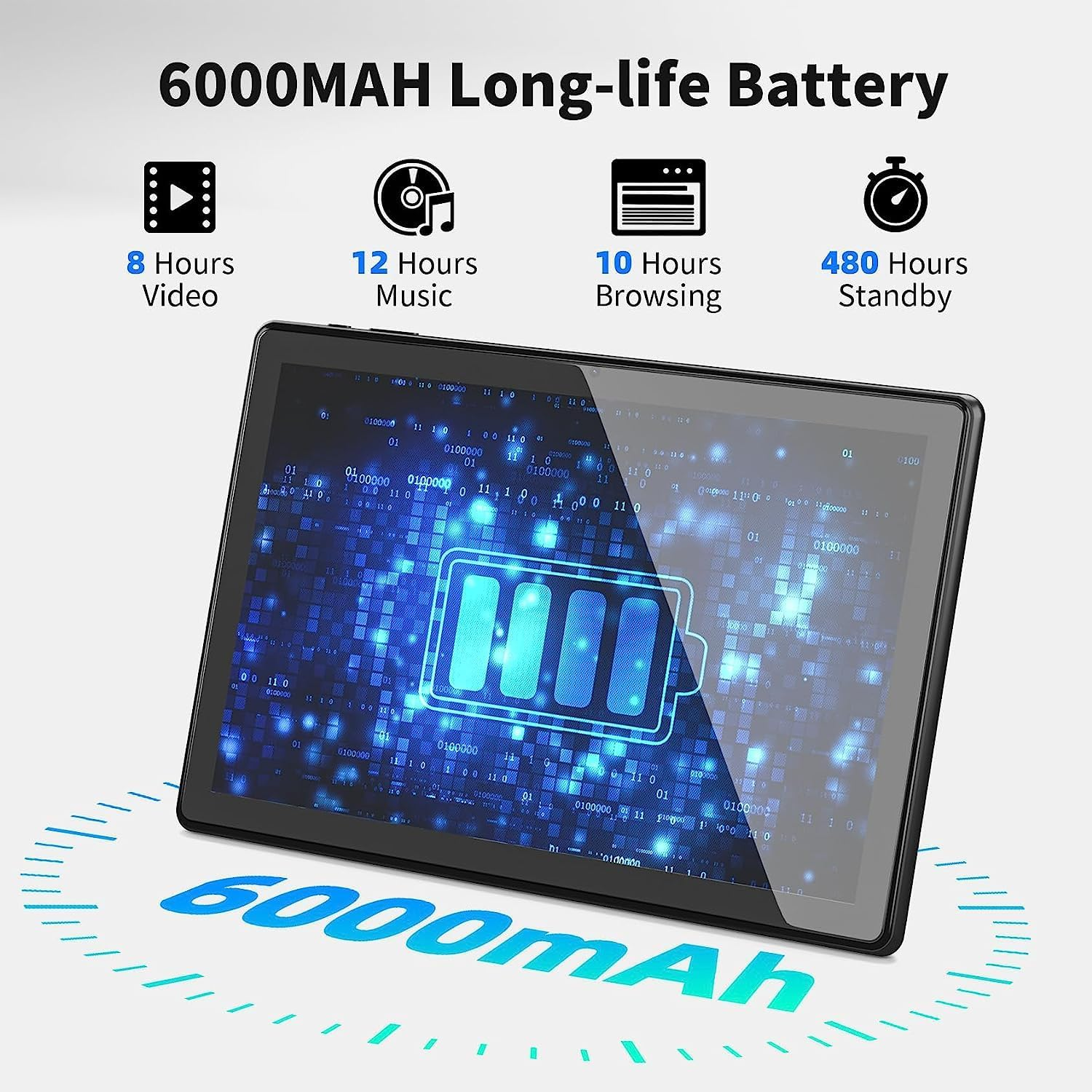 10.1 Inch Tablet PC - 4GB RAM 64GB Storage Android Tablet Computer for Work, Study & Entertainment