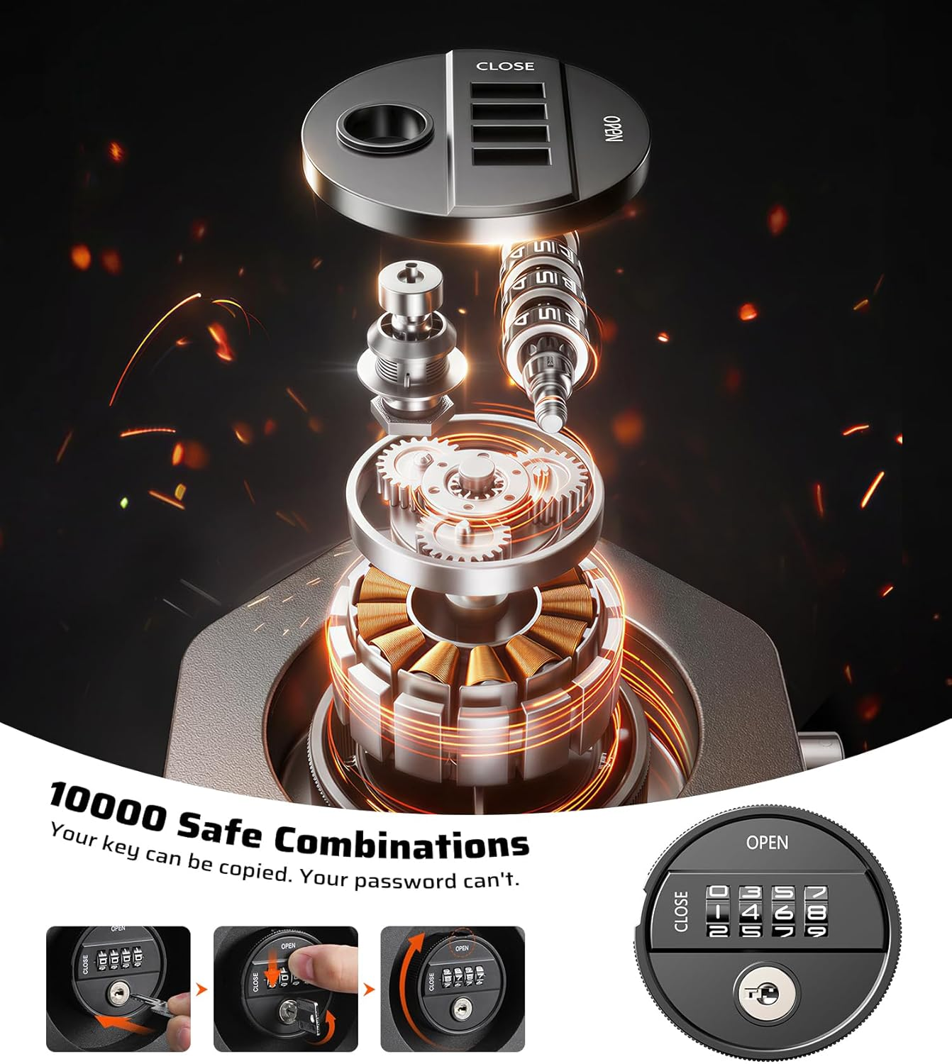 2-5/16" Anti-Theft Trailer Hitch Lock - Level 9 Security Combination Coupler Lock for RV, Boat & Trailer