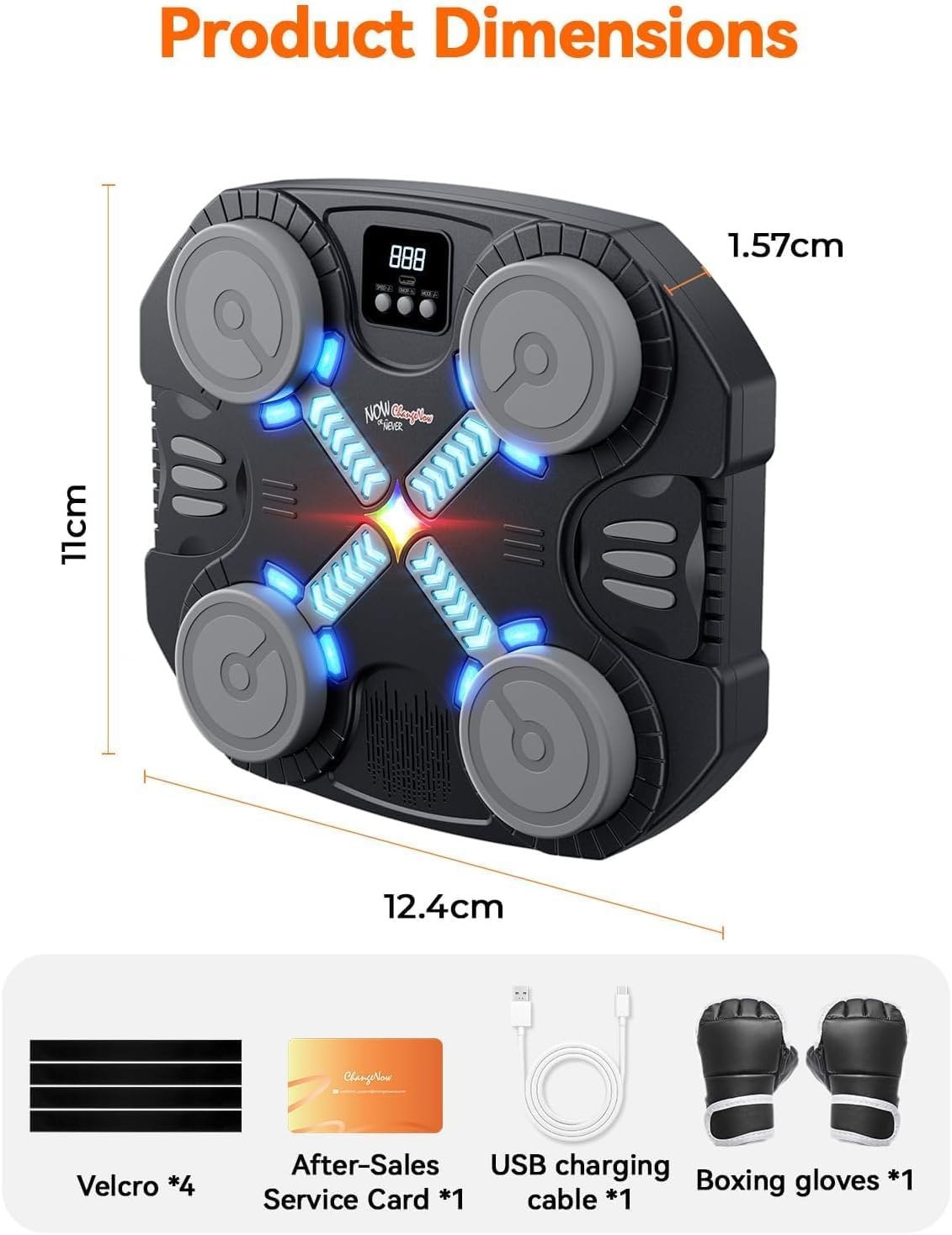 Music Boxing Machine for Kids - Wall Mounted Punching Target with LED Lights & Boxing Gloves for Ages 3-16