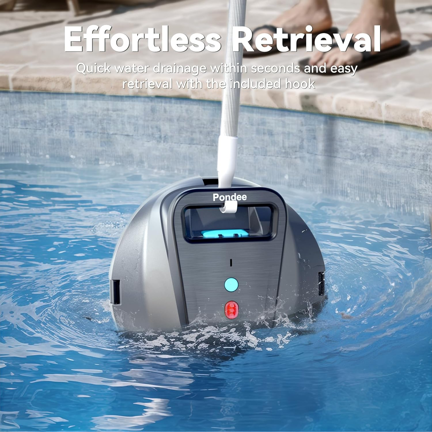 Cordless Robotic Pool Cleaner 120 Min 850 sqft Auto Parking Fast Charge