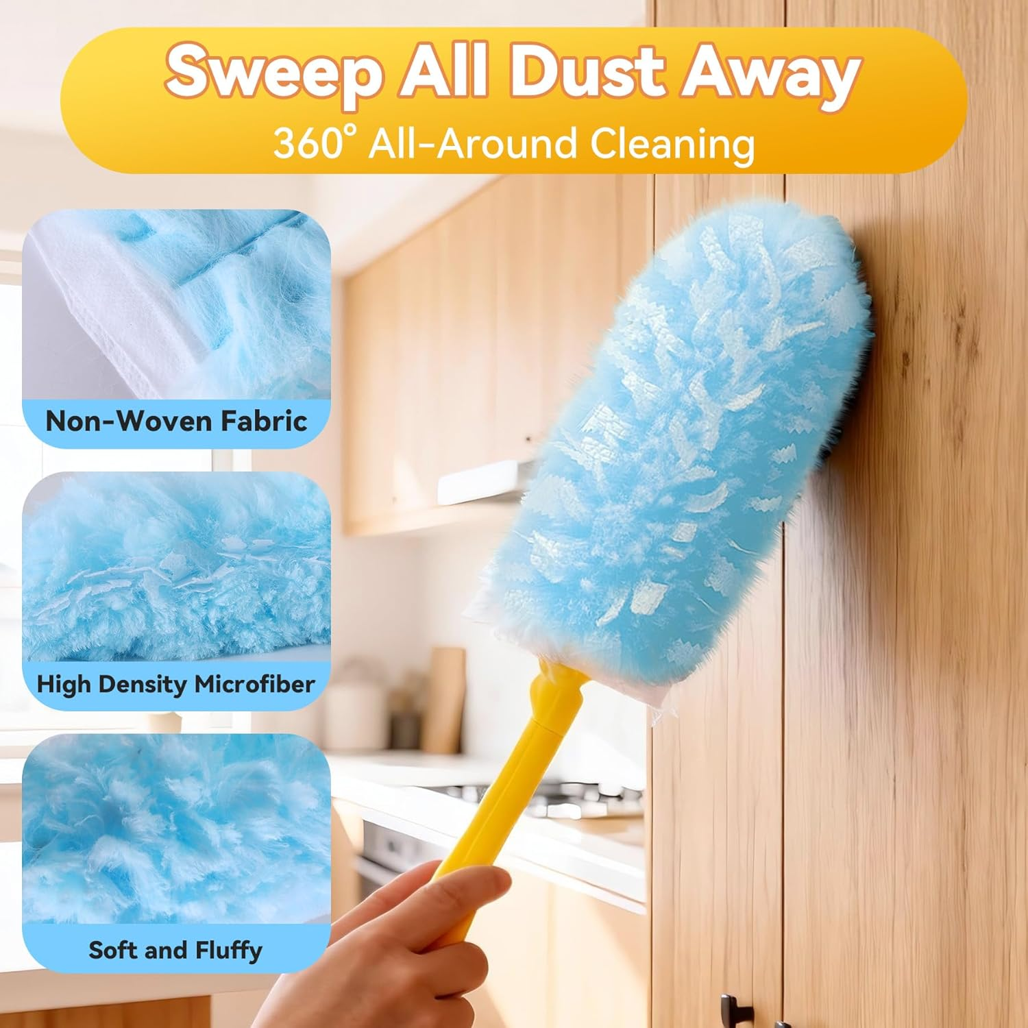Duster Refills 30 Count - 360 Heavy Duty Disposable Microfiber Dusters with 5X Electrostatic for Swiffer & Others (Refills Only)