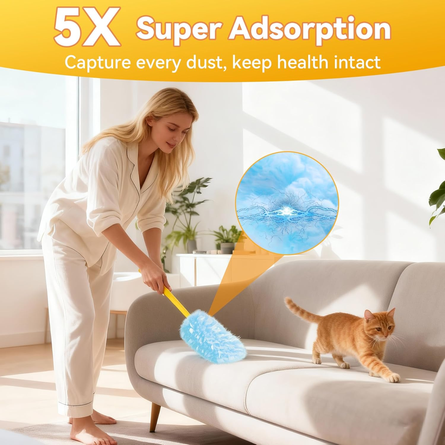 Duster Refills 30 Count - 360 Heavy Duty Disposable Microfiber Dusters with 5X Electrostatic for Swiffer & Others (Refills Only)