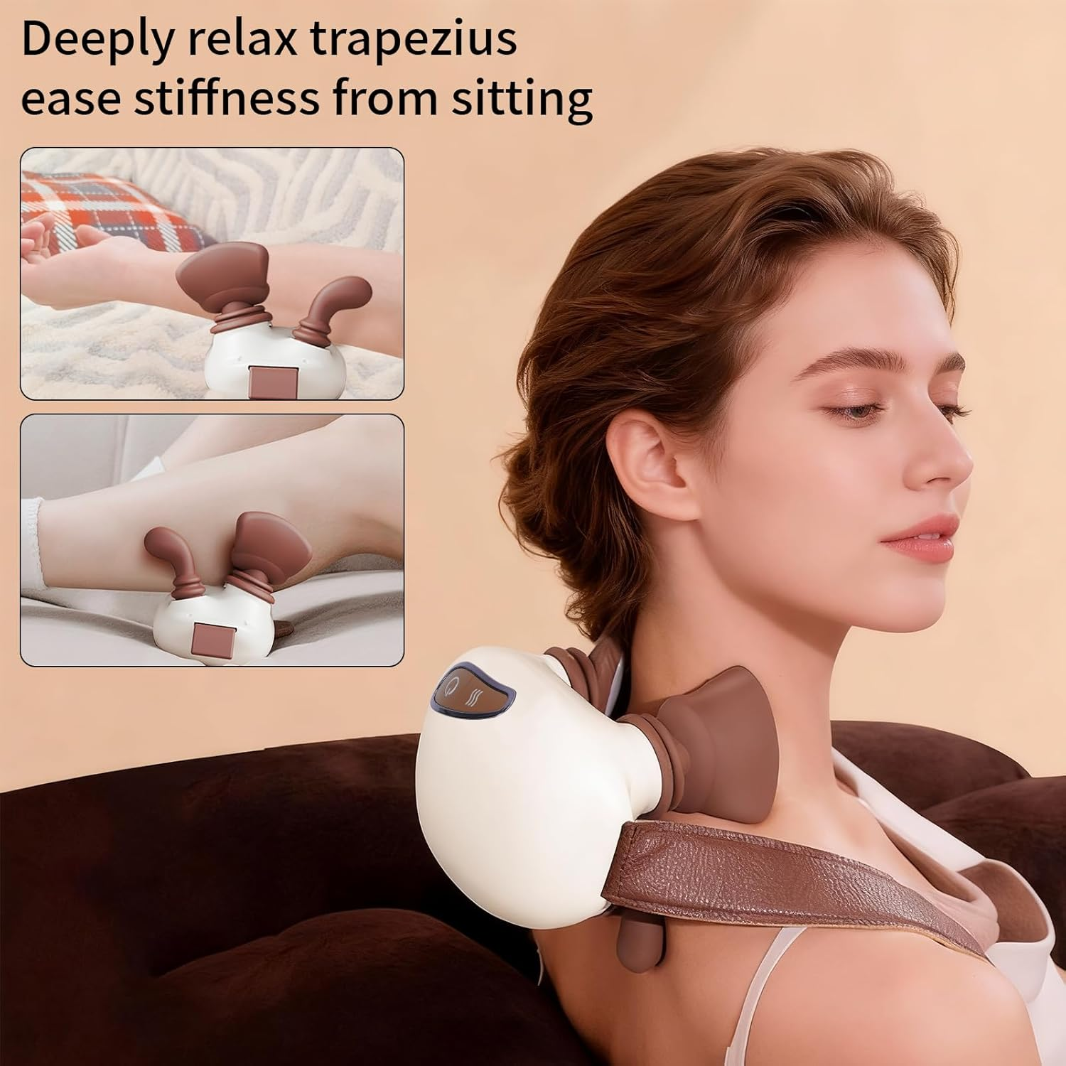 Neck and Shoulder Massager with Hands - Wireless Portable 4D Bionic Shiatsu Deep Tissue Massage, Rechargeable Electric Cervical Massager for Home Office