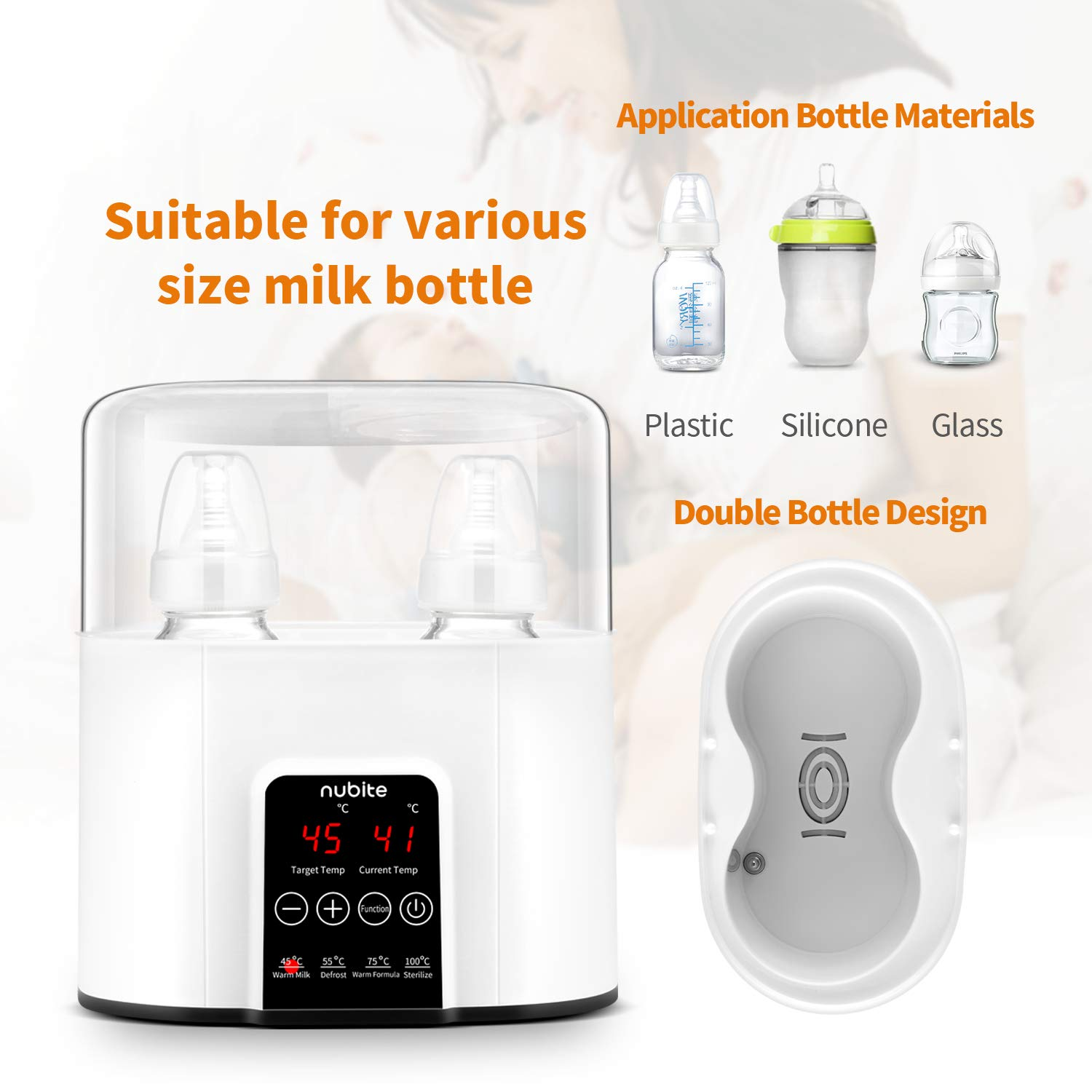 Double Baby Bottle Warmer 24H Constant Temp for Twins