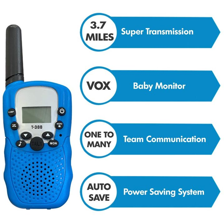 Daisy Kids Walkie Talkie 2 Pack Lightweight Play Set Blue