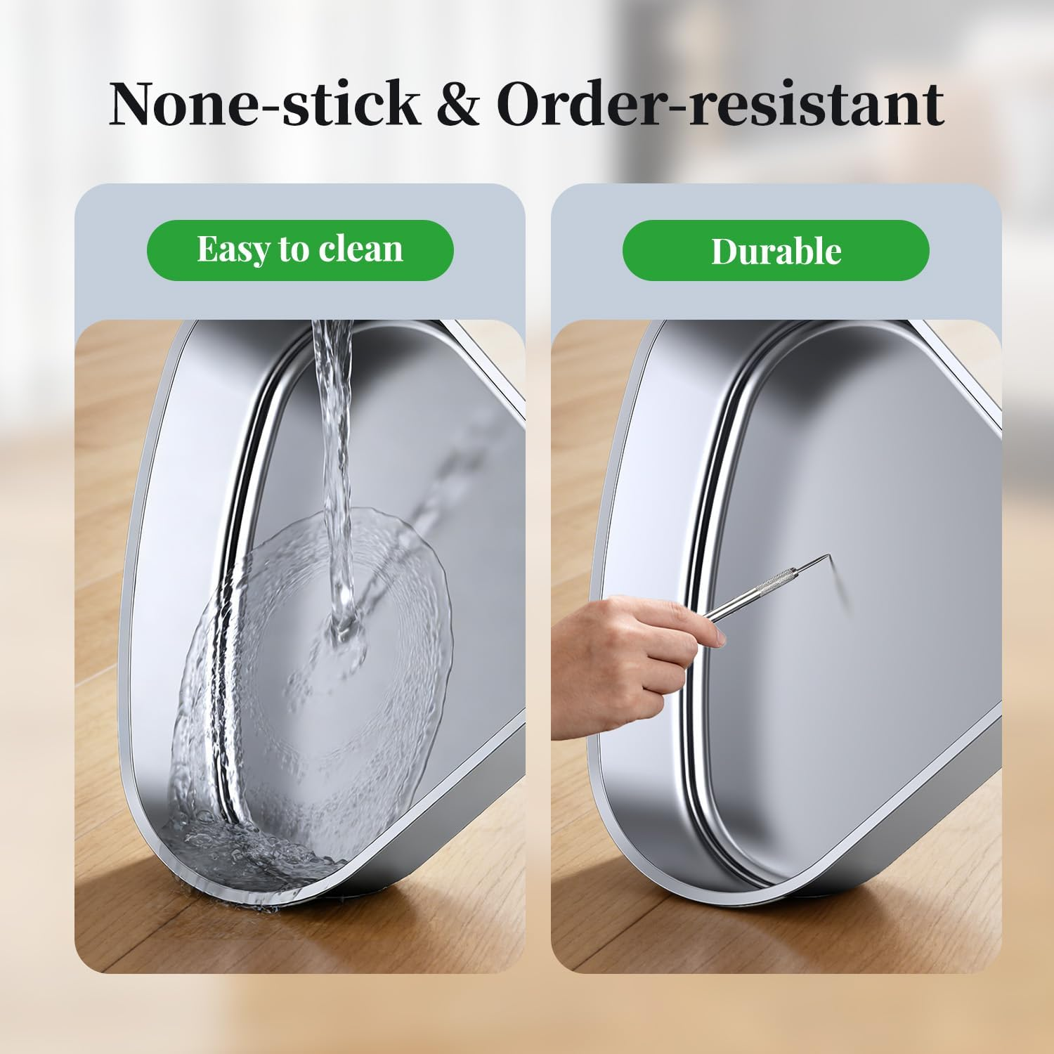 Hidden Plant Litter Box Carbon Filter Stainless Steel