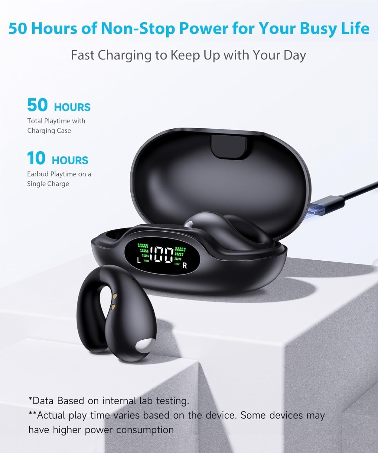 Open-Ear Headphones Bluetooth 5.3 Hi-Fi 50H