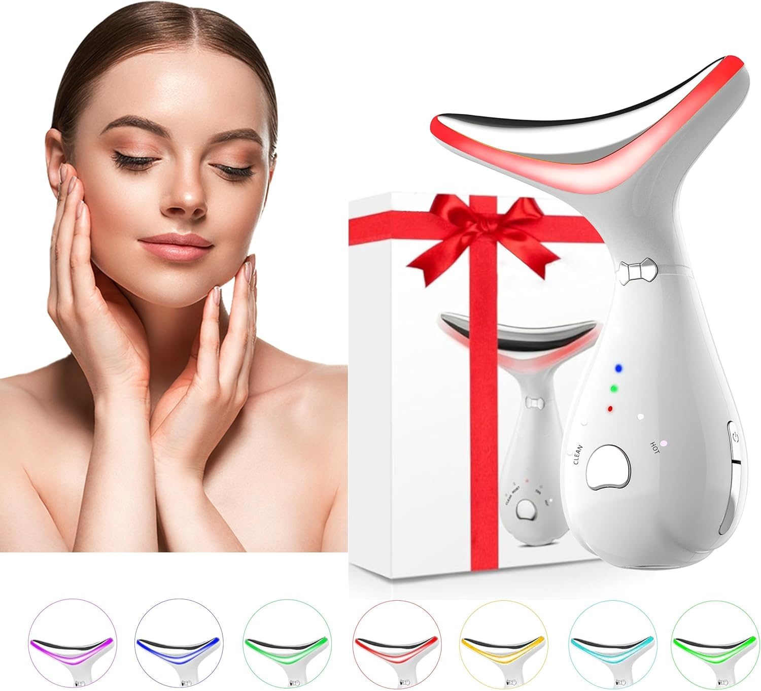 7-Color Face Neck Massager Portable Beauty Skincare