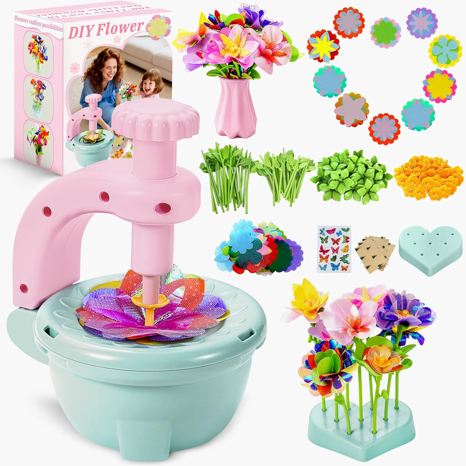 Fabric Flower Bouquets DIY Kit Kids Ages 3+ Screen-Free