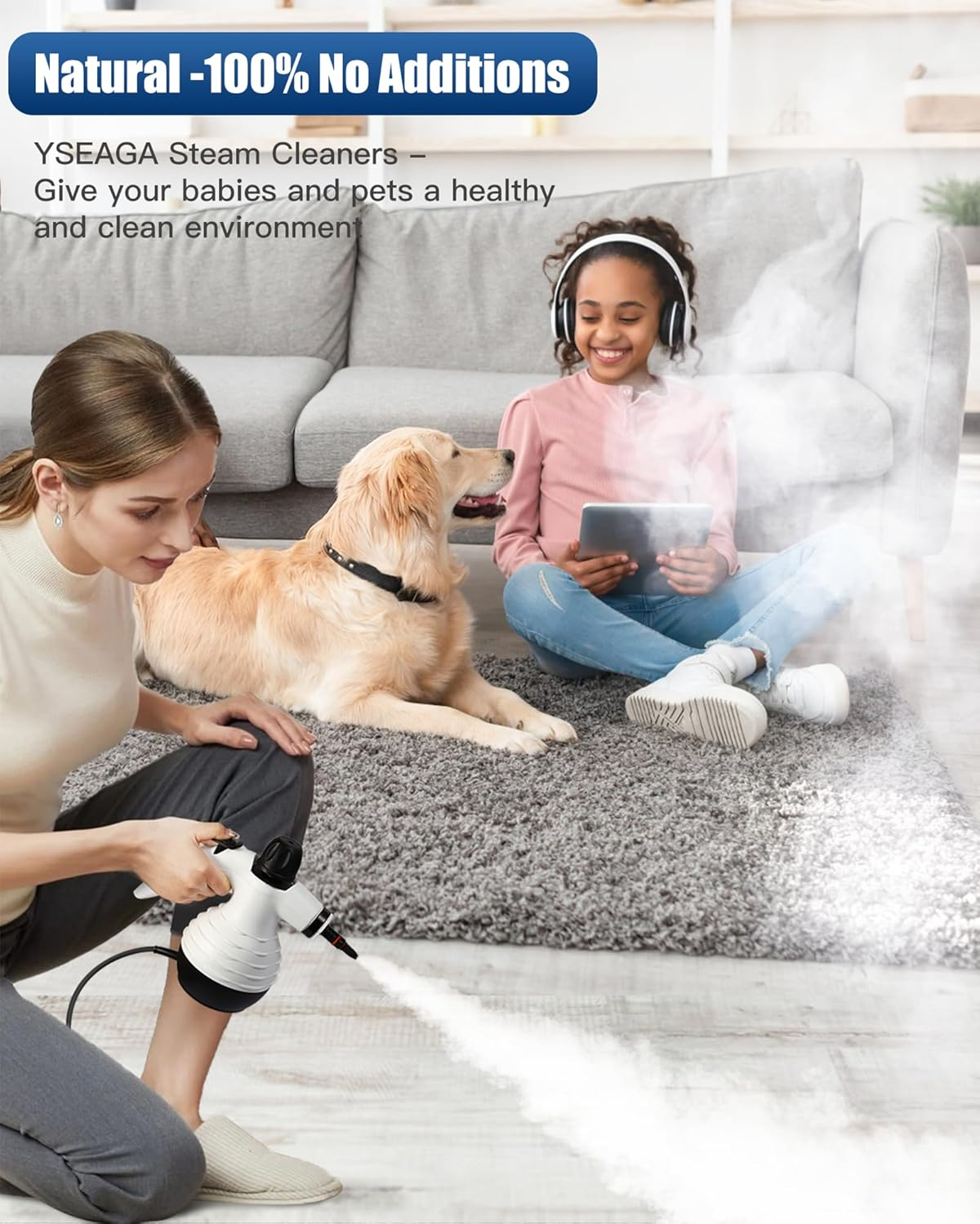 Steam Cleaner Multi-Surface 11pcs Accessories White