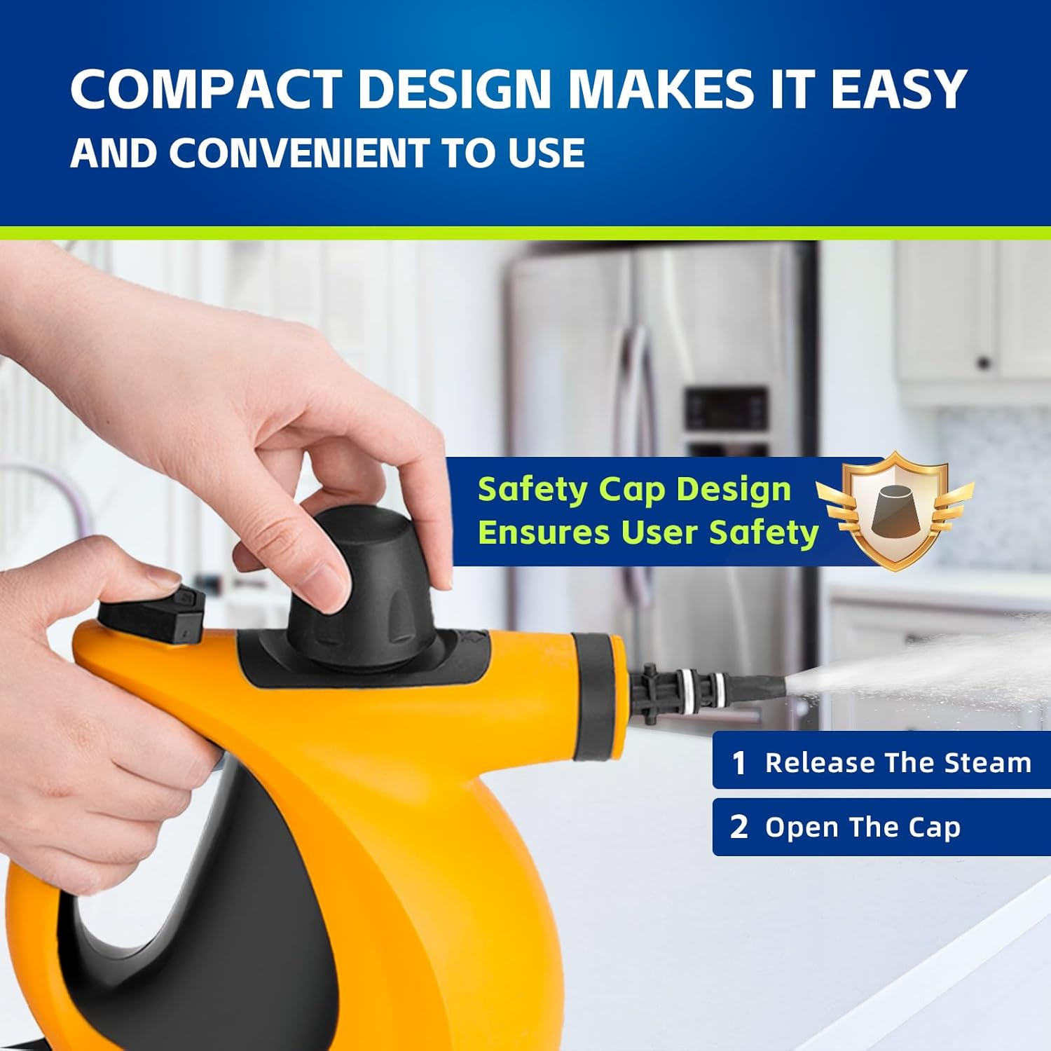 Handheld Pressurized Steam Cleaner 11pcs Chemical-Free