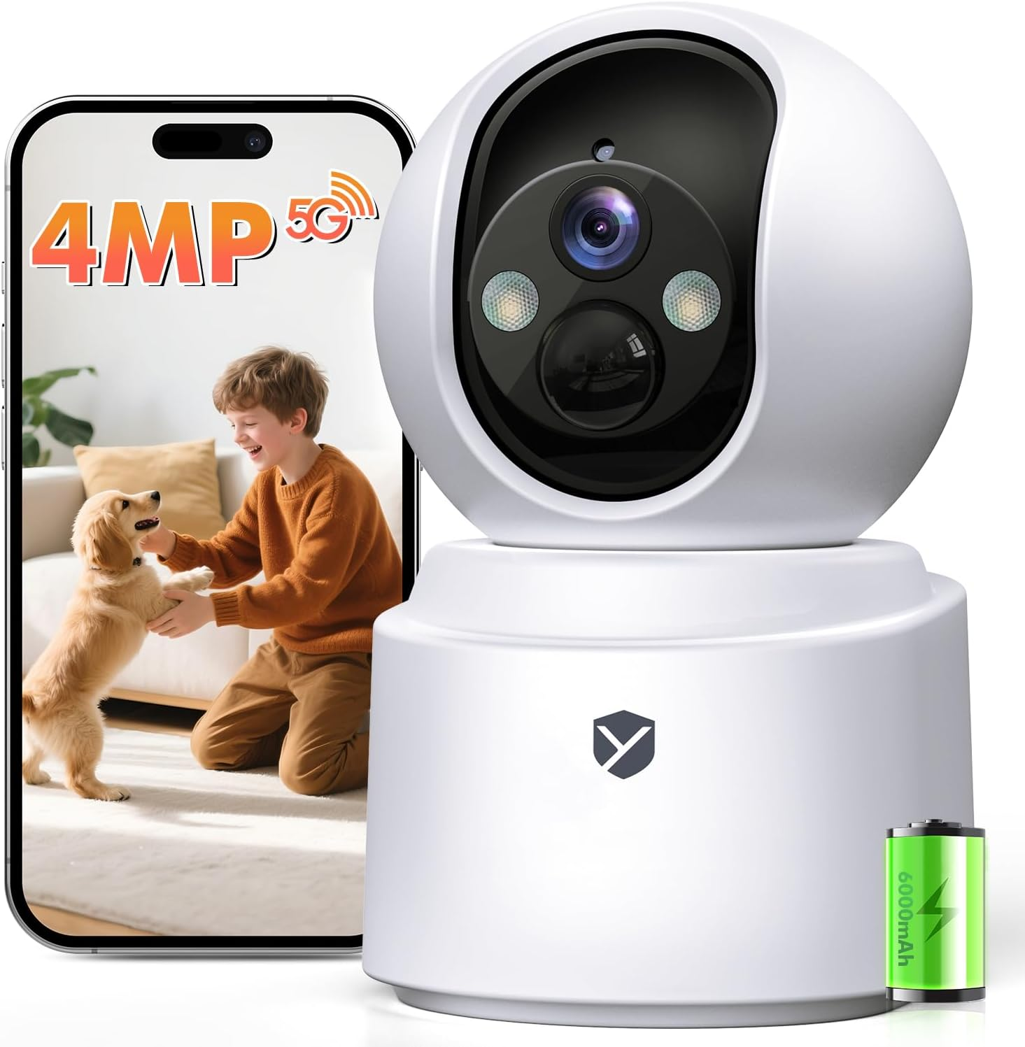 Wireless Camera 2.5K 4MP Pan Tilt Battery 2-Way Audio