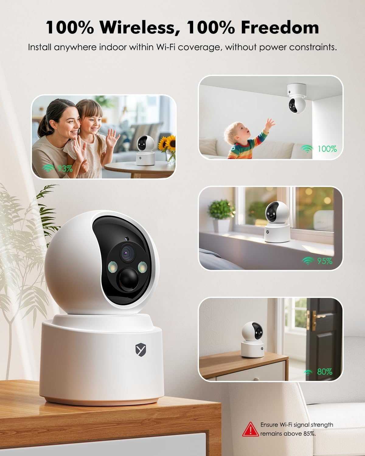 Wireless Camera 2.5K 4MP Pan Tilt Battery 2-Way Audio