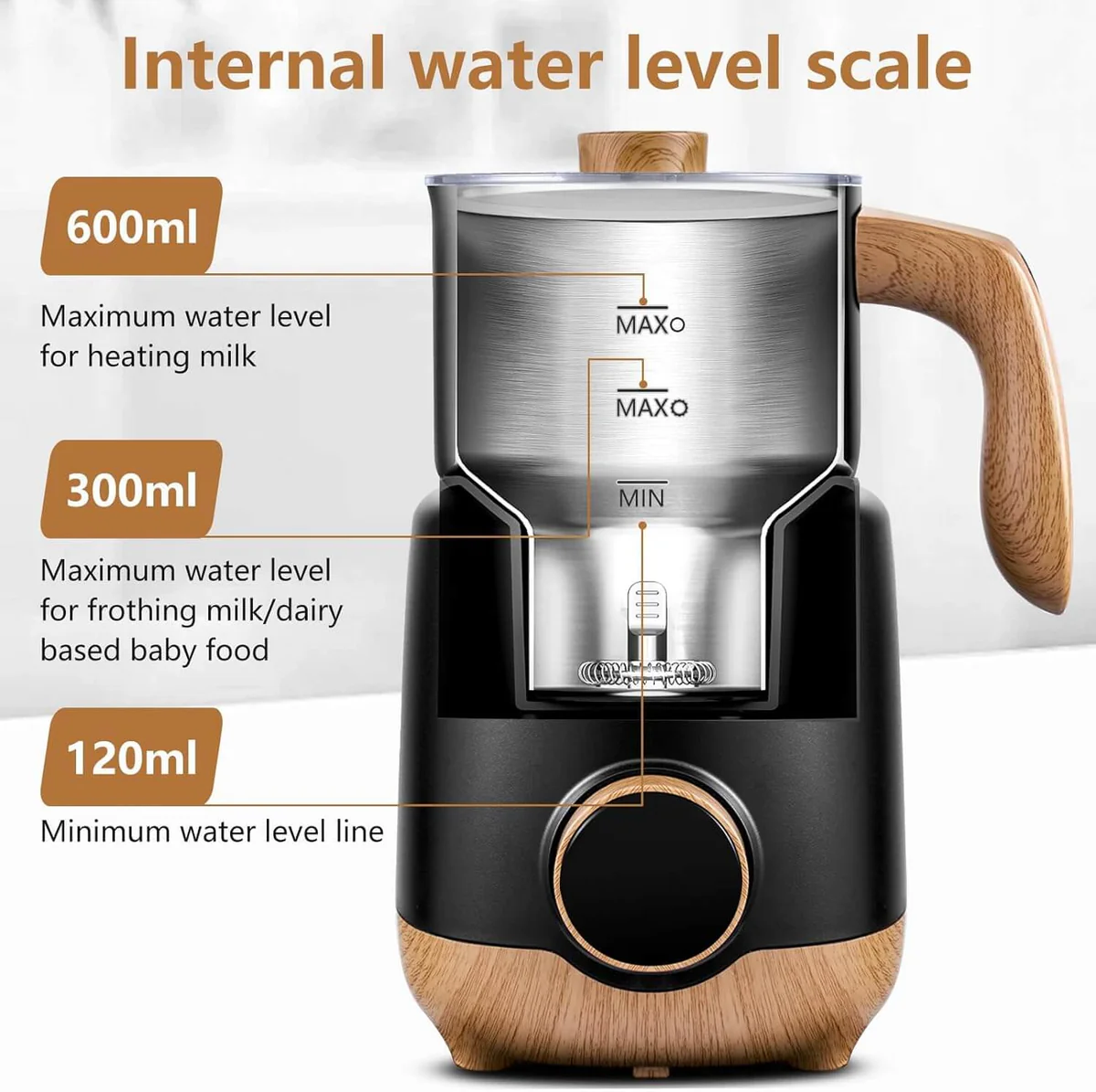 AMZCHEF 8-in-1 Milk Frother Steamer 17oz Smart Touch