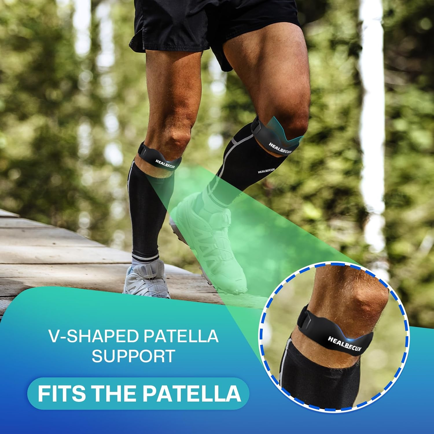 Patella Band Knee Strap Tendon Support Orange 1 Pack